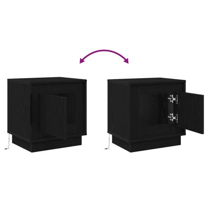 Нощен шкаф с Черно 44 x 34.5 x 45 см Инженерно дърво