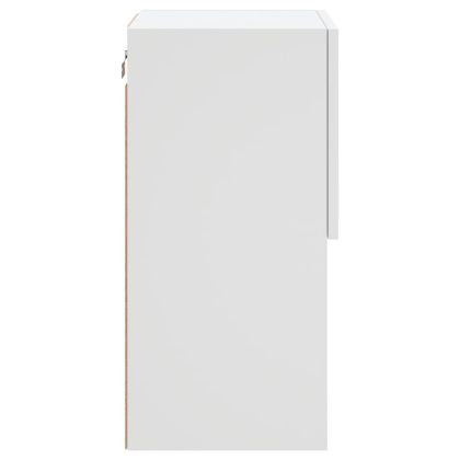 ТВ шкафове с LED осветление 2 бр бели 30,5x30x60 см