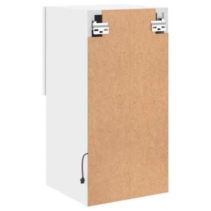 ТВ шкафове с LED осветление 2 бр бели 30,5x30x60 см