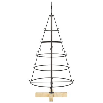 Коледно дърво с конус с поставка Черно 90 cm Стомана