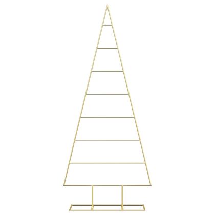 Метално коледно дърво Златист 150 cm Прахово покритие стомана