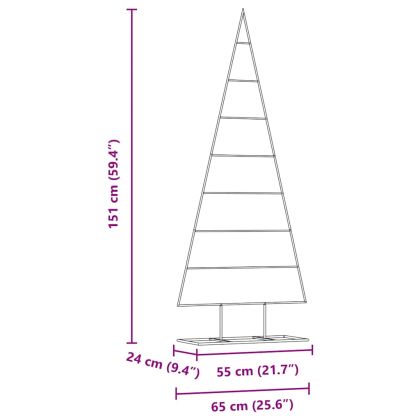 Метално коледно дърво Златист 150 cm Прахово покритие стомана