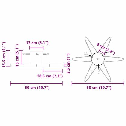 Статив за коледно дърво 1.73 Черно 49 x 49 x 15,5 см Стомана