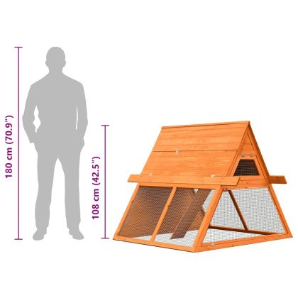 Клетка за зайци, чам и ела масив, 152x128x108 см