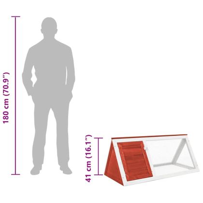 Клетка за зайци, червена, дърво