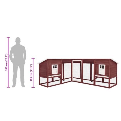 Външна клетка за зайци с пътечка, мока и бяло, чам масив