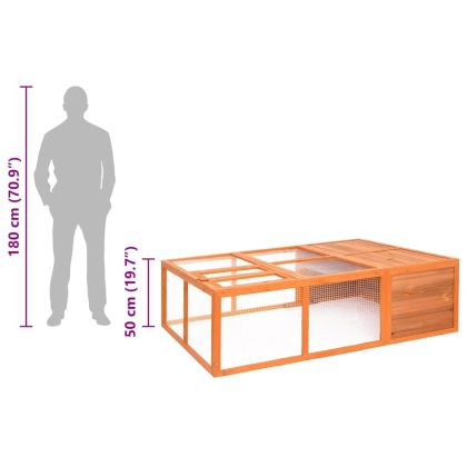 Градинска клетка за животни, 150x100x50 см, чам масив