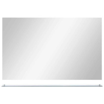 Стенно огледало с рафт, 100x60 см, закалено стъкло