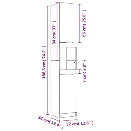 Комплект мебели за баня от 5 части, бял, инженерно дърво
