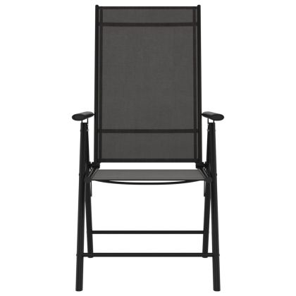 Сгъваеми градински столове, 6 бр, Textilene, черни