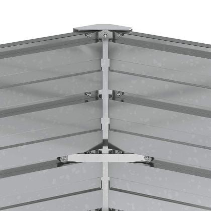 Повдигната градинска леха 129х45 см поцинкована стомана сребро