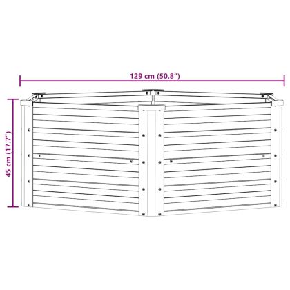 Повдигната градинска леха 129х45 см поцинкована стомана сребро