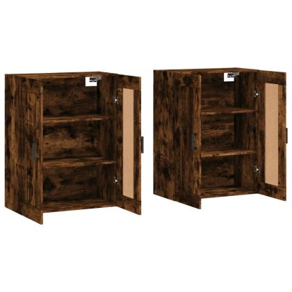 Стенни шкафове, 2 бр, опушен дъб, инженерно дърво