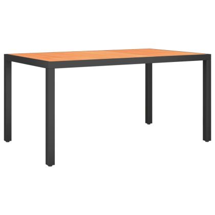 Градински трапезен комплект, 7 части, черно и кафяво, алуминий