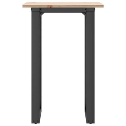 Трапезна маса О-образна рамка 50x50x75 см бор масив и стомана