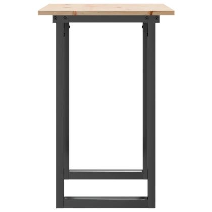 Трапезна маса О-образна рамка 80x50x75 см бор масив и стомана