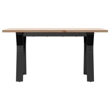 Кафе маса Y-образна рамка 80x50x40 см бор масив и стомана