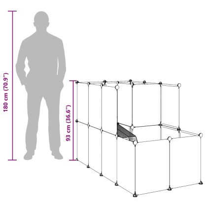 Клетка за малки животни прозрачна 142x74x93 см PP и стомана