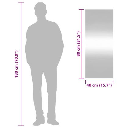 Стенно огледало 40x100 см стъкло правоъгълно