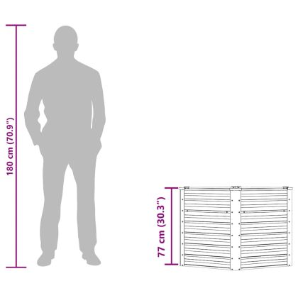 Повдигната леха антрацит 129x129x77 см поцинкована стомана