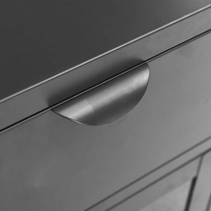 Нощно шкафче, антрацит, 40x30x54,5 см, стомана и стъкло