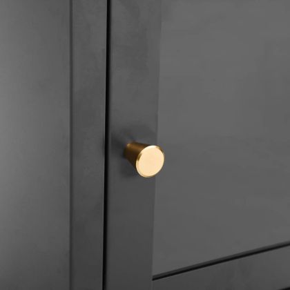 Нощно шкафче, антрацит, 40x30x54,5 см, стомана и стъкло