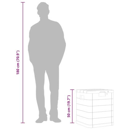 Градинска кутия за съхранение, 90 л, светлосива