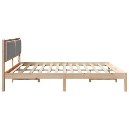 Рамка за легло Светлосиво 200 x 200 cm Солидно борово дърво