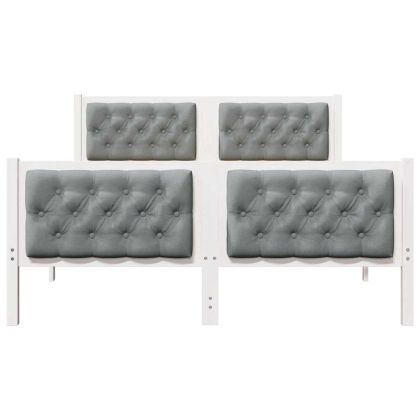 Рамка за легло Светлосиво 140 x 190 cm Солидно борово дърво