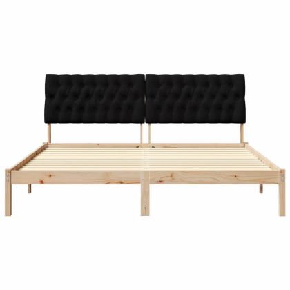 Леглова рамка с тапицирана гръбна част Кафяво 180 x 200 cm