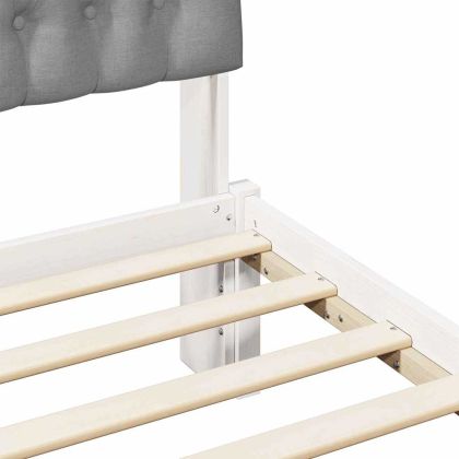 Леглова рамка с тапицирана гръбна част Бяло 160 x 200 cm