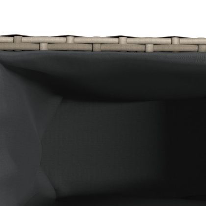 Градински сандък с 2 саксии, сив, 90x20x40 см, полиратан