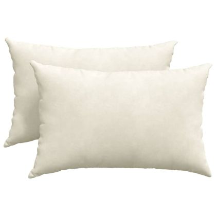 Диван възглавници 2 pcs Крем 60 x 40 cm Кордюрова тъкан