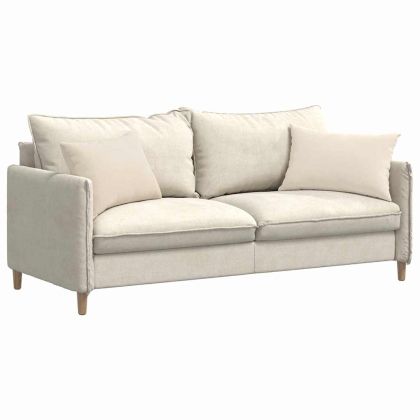 Диван възглавници 2 pcs Бежово 60 x 40 cm текстил