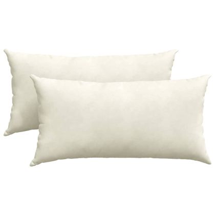 Диван възглавници 2 pcs Крем 80 x 40 cm Кордюрова тъкан