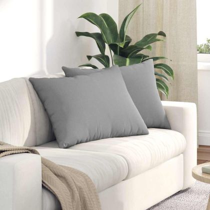 Диван възглавници 2 pcs Сив 70 x 50 cm текстил