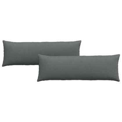 Диван възглавници 2 pcs Тъмен сив 120 x 40 cm текстил