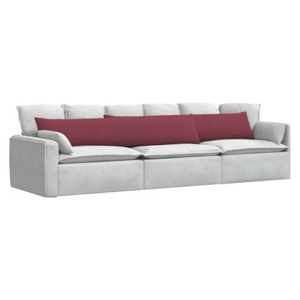 Диван възглавници 2 pcs Виненочервен 200 x 40 см текстил