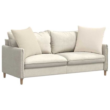 Диван възглавници 2 pcs Бежово 60 x 60 cm текстил