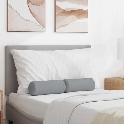 Възглавници валяци 2 pcs Светлосиво Ø 15 x 40 см текстил