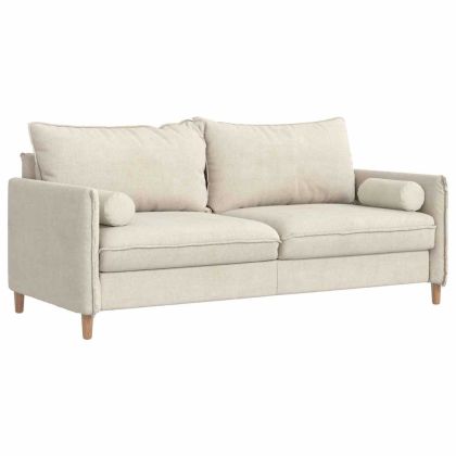 Възглавници валяци 2 pcs Крем Ø 15 x 40 см Кордюрова тъкан