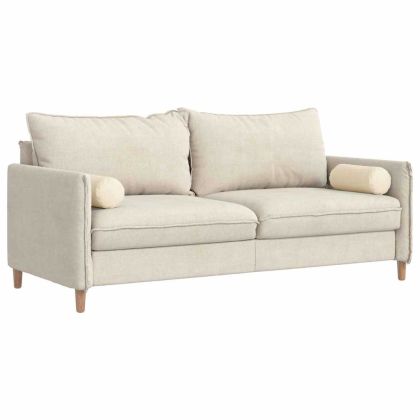 Възглавници валяци 2 pcs Крем Ø 15 x 40 см Кордюрова тъкан