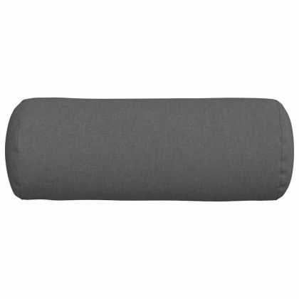 Възглавници валяци 2 pcs Тъмен сив Ø 25 x 70 см текстил