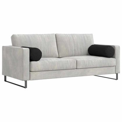 Възглавници валяци 2 pcs Черно Ø 25 x 70 см текстил