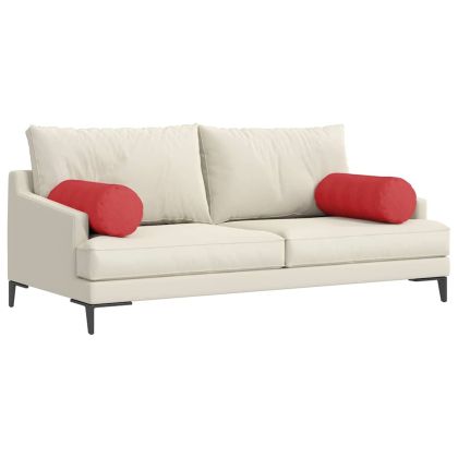 Възглавници валяци 2 pcs Червено Ø 25 x 70 см текстил