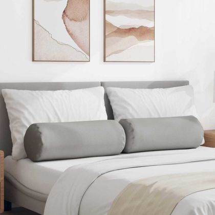 Възглавници валяци 2 pcs Облачно сиво Ø 25 x 70 см текстил