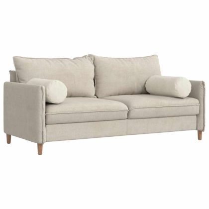 Възглавници валяци 2 pcs Крем Ø 25 x 70 см Кордюрова тъкан