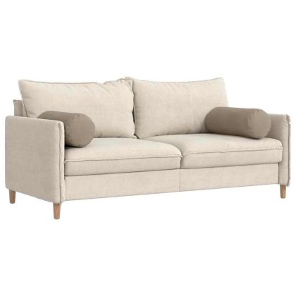 Възглавници валяци 2 pcs Таупе Ø 25 x 70 см Микрофибърна тъкан