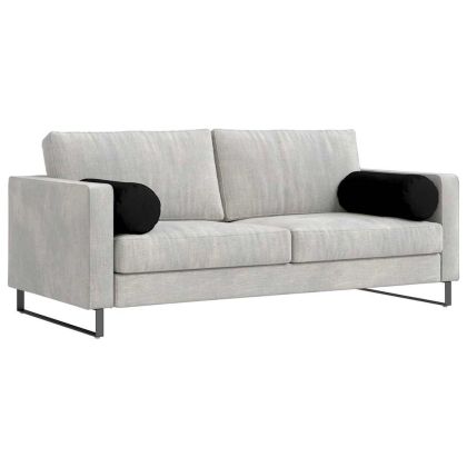 Възглавници валяци 2 pcs Черно Ø 25 x 70 см Микрофибърна тъкан