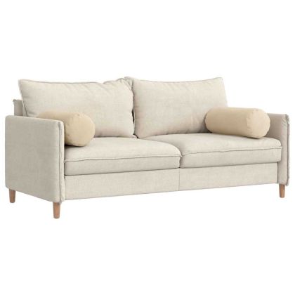 Възглавници валяци 2 pcs Крем Ø 25 x 70 см Микрофибърна тъкан